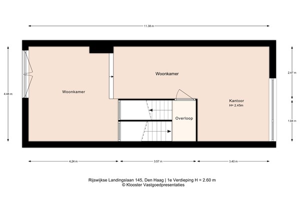 Plattegrond - Rijswijkse Landingslaan 145, 2497 BE Den Haag - 1e Verdieping.jpg